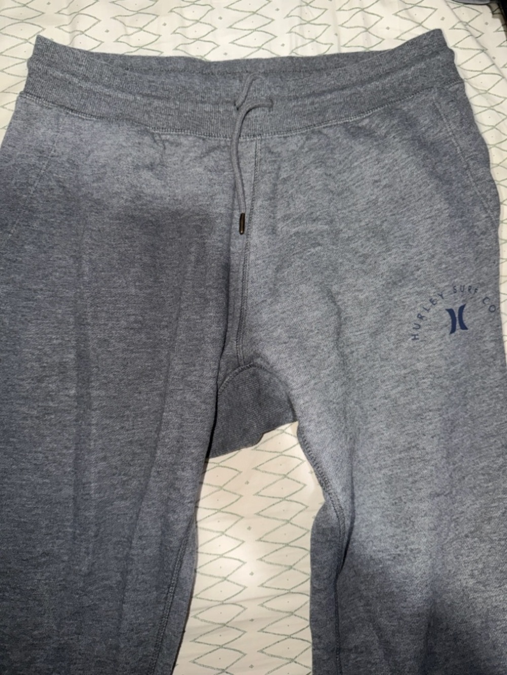 Hurley Heather Gray Joggers with Navy Logo